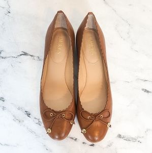 Ralph Lauren Bow Tie Leather Ballet Flats